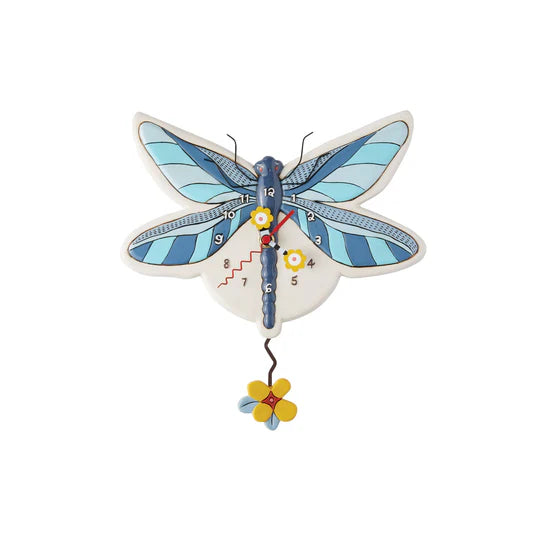 Allen Designs Blue Dragonfly Wall Clock