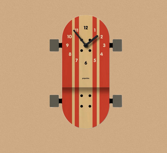 Popclox Skateboard Pendulum Clock