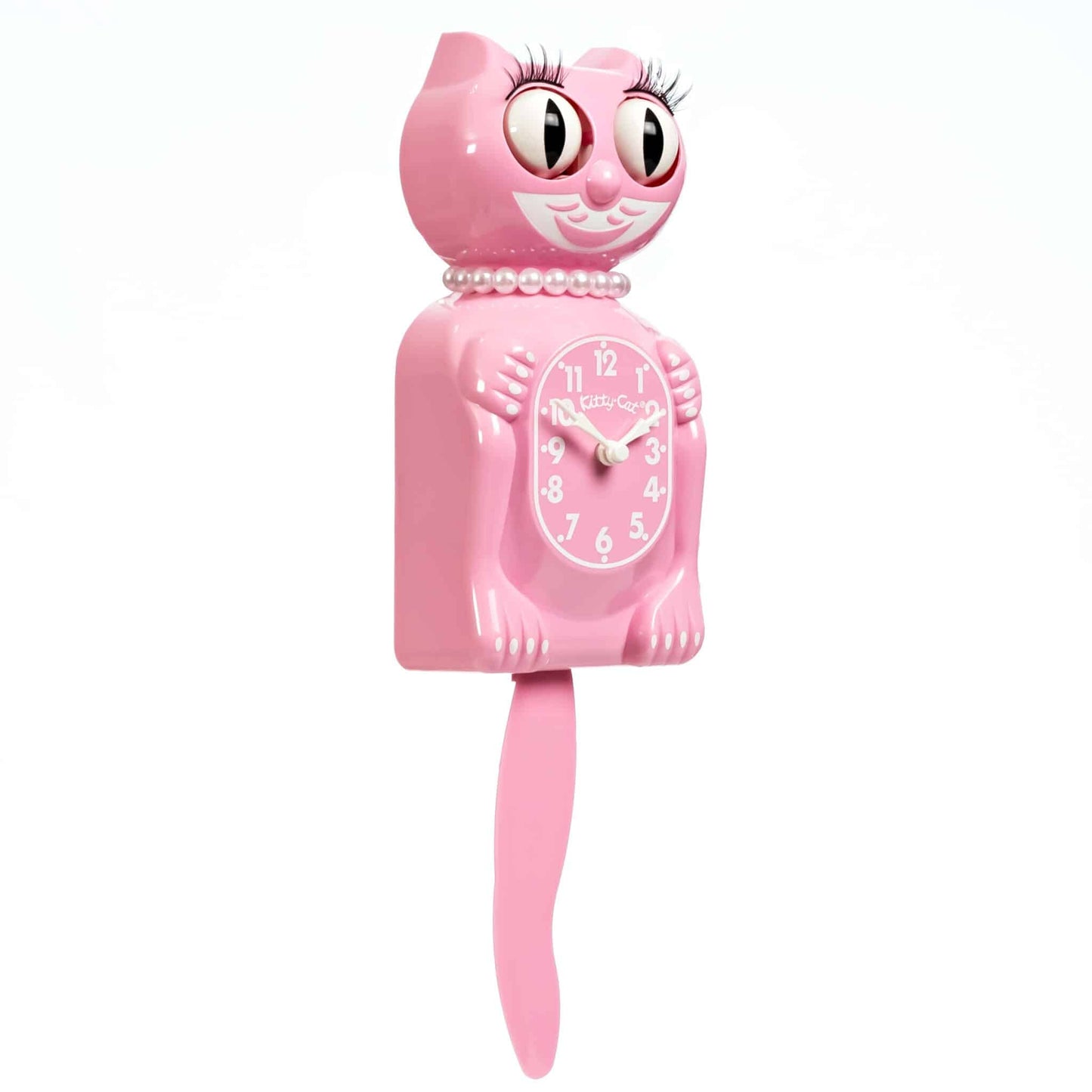Kit-Cat Klock Pink Satin Miss Kitty-Cat (12.75″ high)