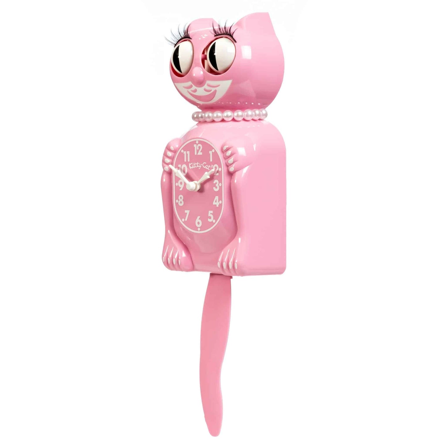 Kit-Cat Klock Pink Satin Miss Kitty-Cat (12.75″ high)