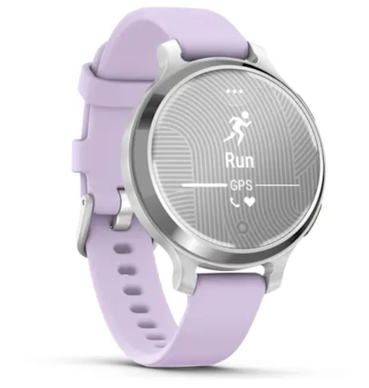 Garmin Lily® 2 Active - Silver with Purple Jasmine Silicone Band