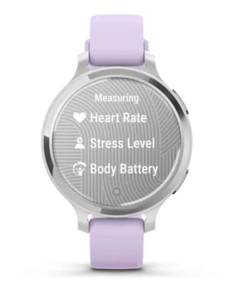 Garmin Lily® 2 Active - Silver with Purple Jasmine Silicone Band