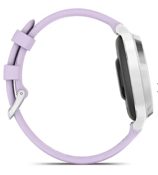 Garmin Lily® 2 Active - Silver with Purple Jasmine Silicone Band