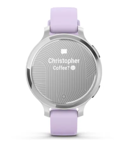 Garmin Lily® 2 Active - Silver with Purple Jasmine Silicone Band