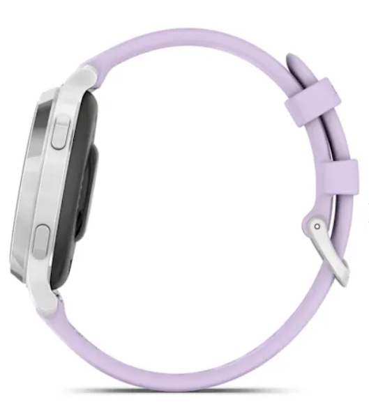 Garmin Lily® 2 Active - Silver with Purple Jasmine Silicone Band