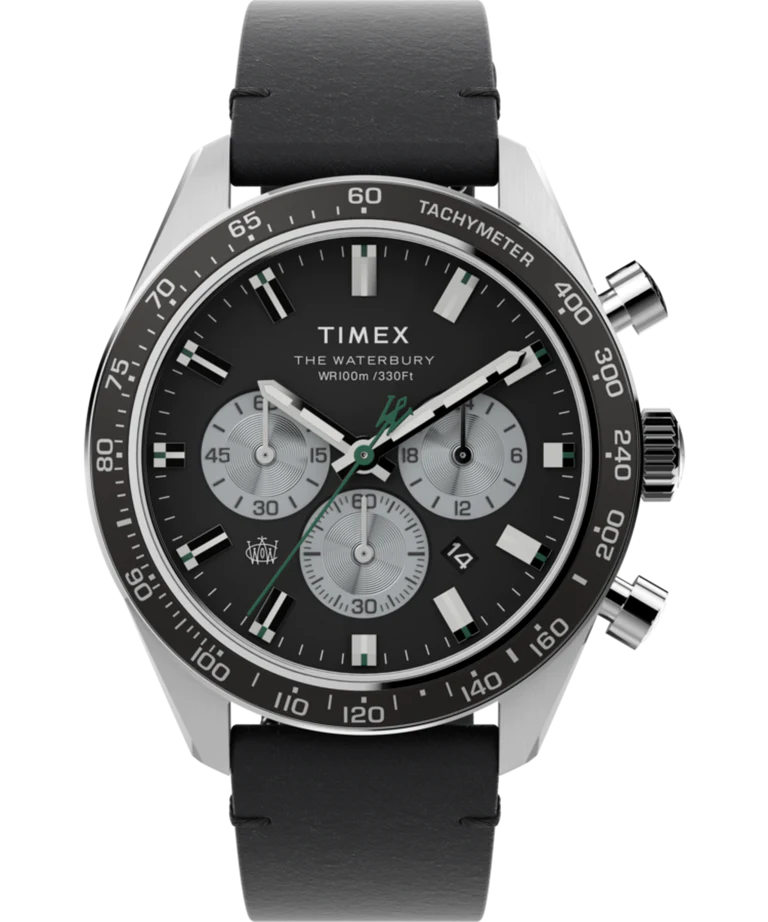 Timex Waterbury Chronograph 41mm Leather Strap Watch