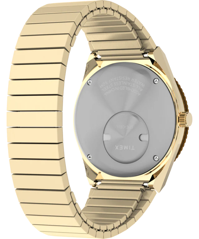 Q Timex® 36mm Stainless Steel Expansion Band Watch