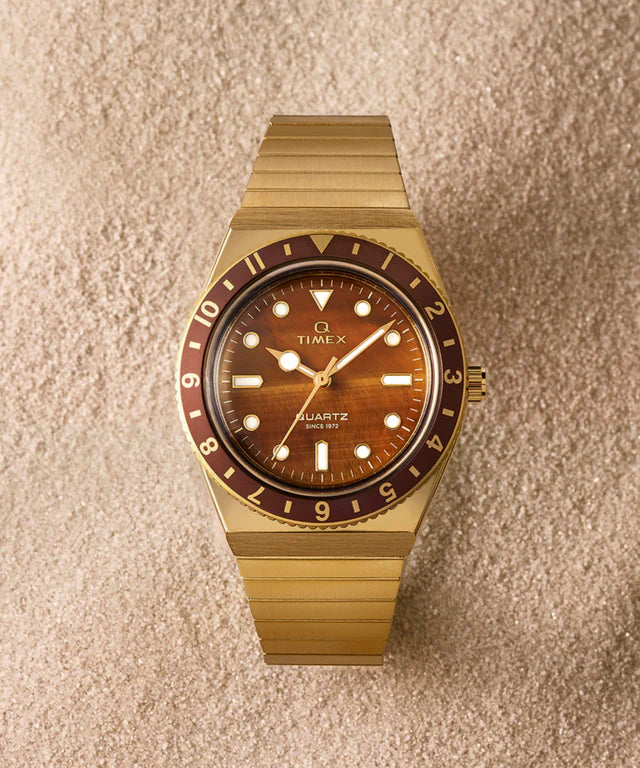 Q Timex® 36mm Stainless Steel Expansion Band Watch