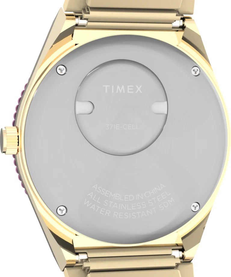 Q Timex® 36mm Stainless Steel Expansion Band Watch