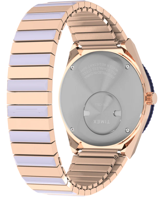 Q Timex® 36mm Stainless Steel Expansion Band Watch