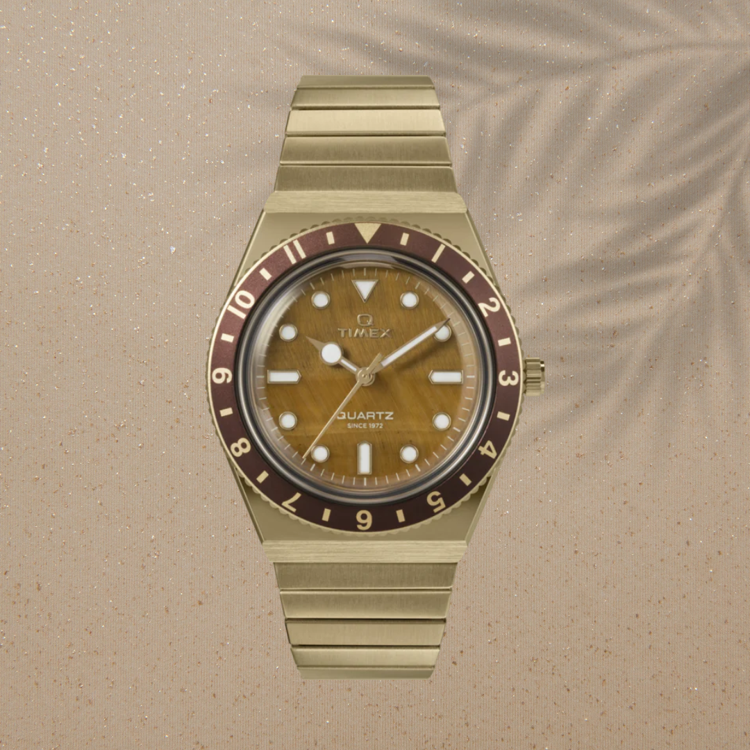 Q Timex® 36mm Stainless Steel Expansion Band Watch