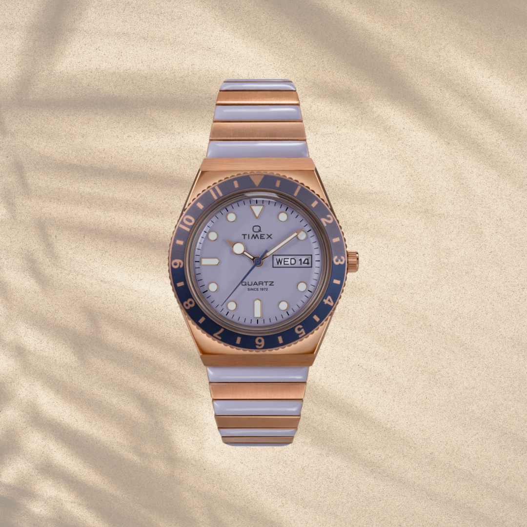 Q Timex® 36mm Stainless Steel Expansion Band Watch
