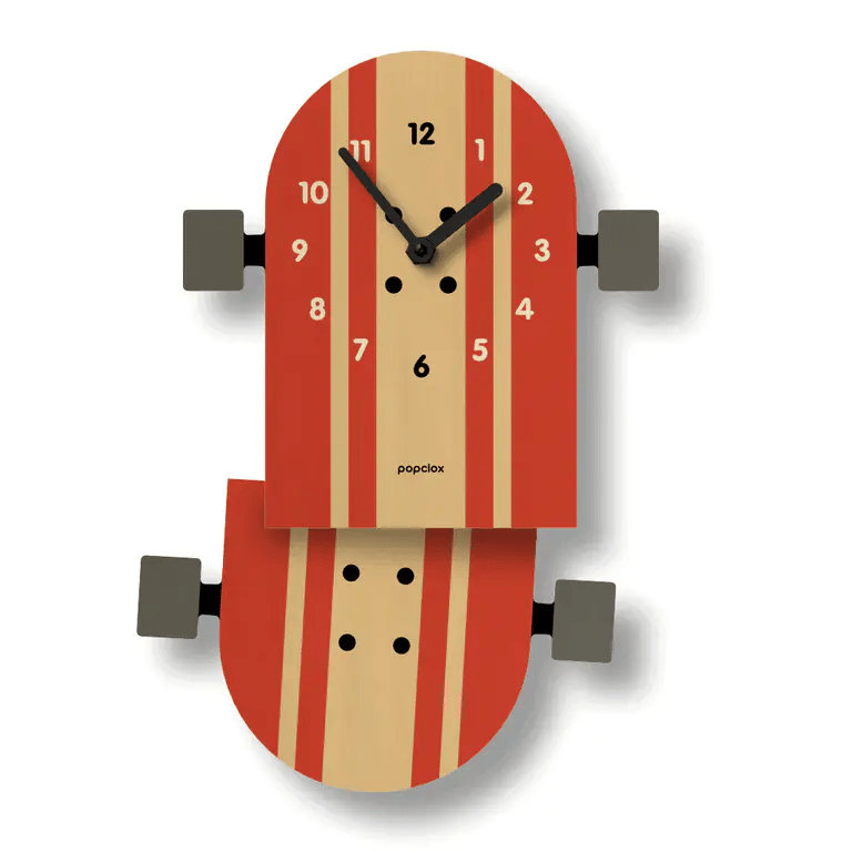 Popclox Skateboard Pendulum Clock