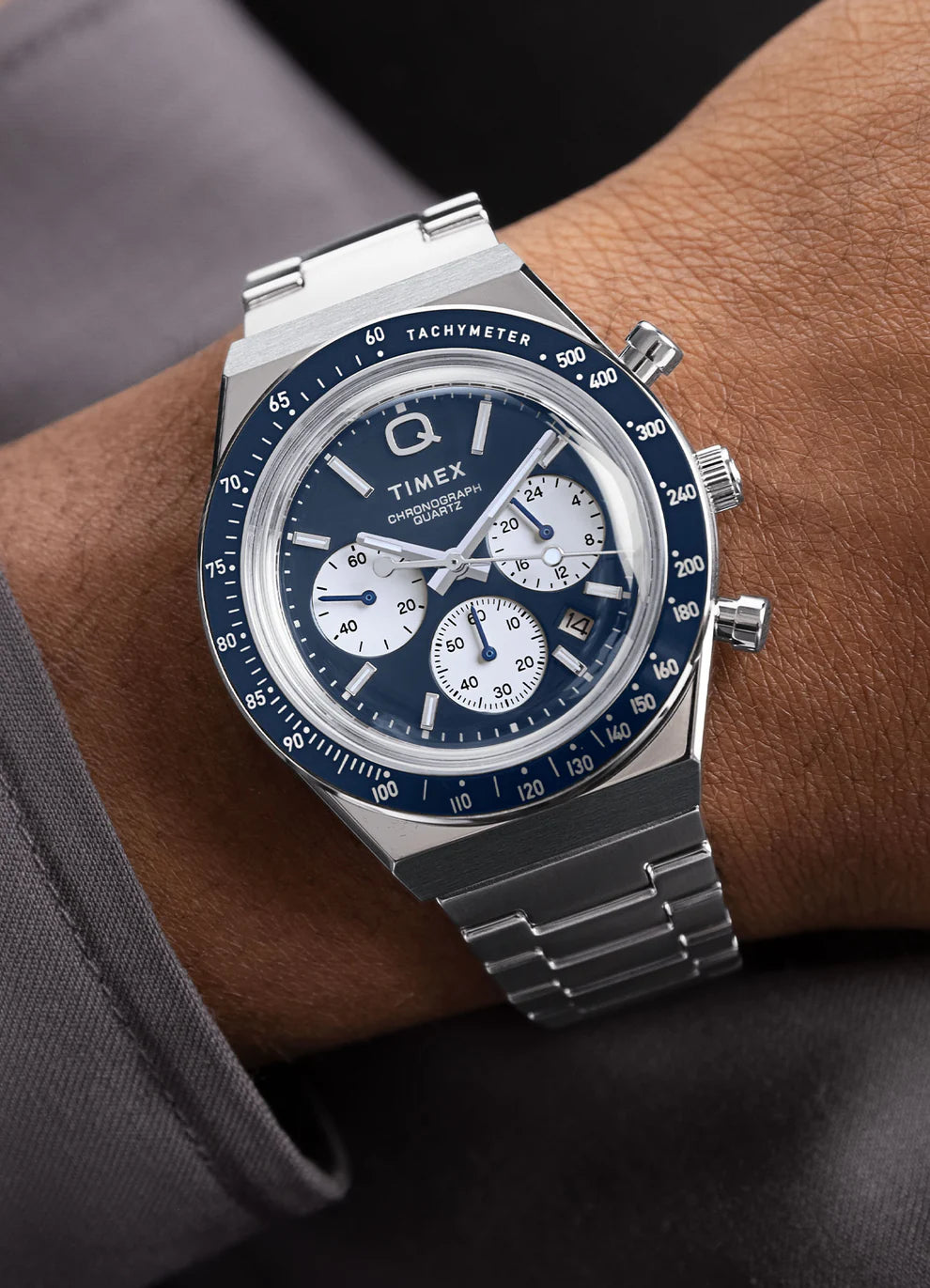 Timex Q Timex Chronograph 40mm Stainless Steel Bracelet Watch