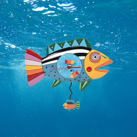 Allen Designs Rainbow Fish Clock