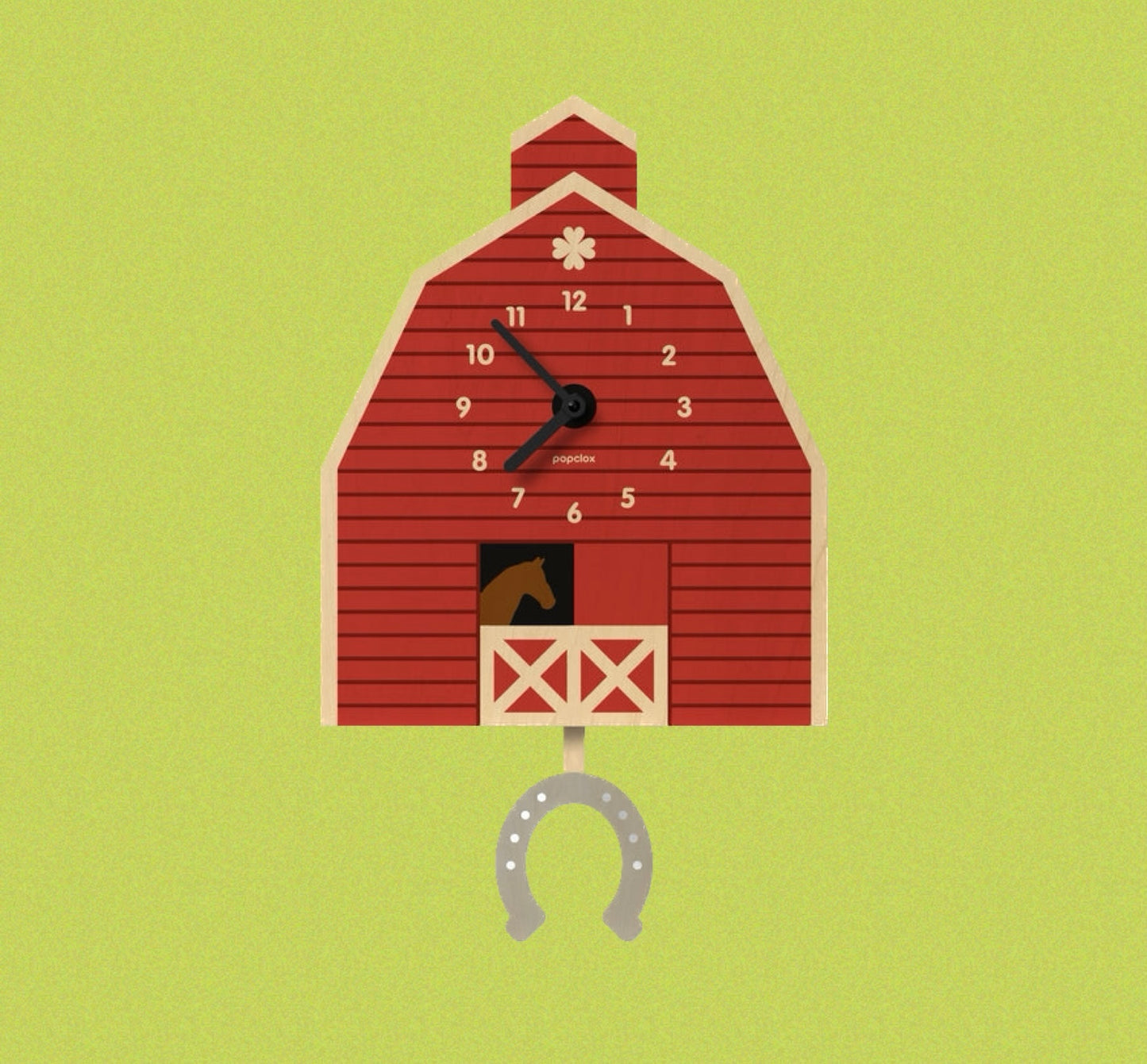 Popclox Horse Barn Pendulum Clock