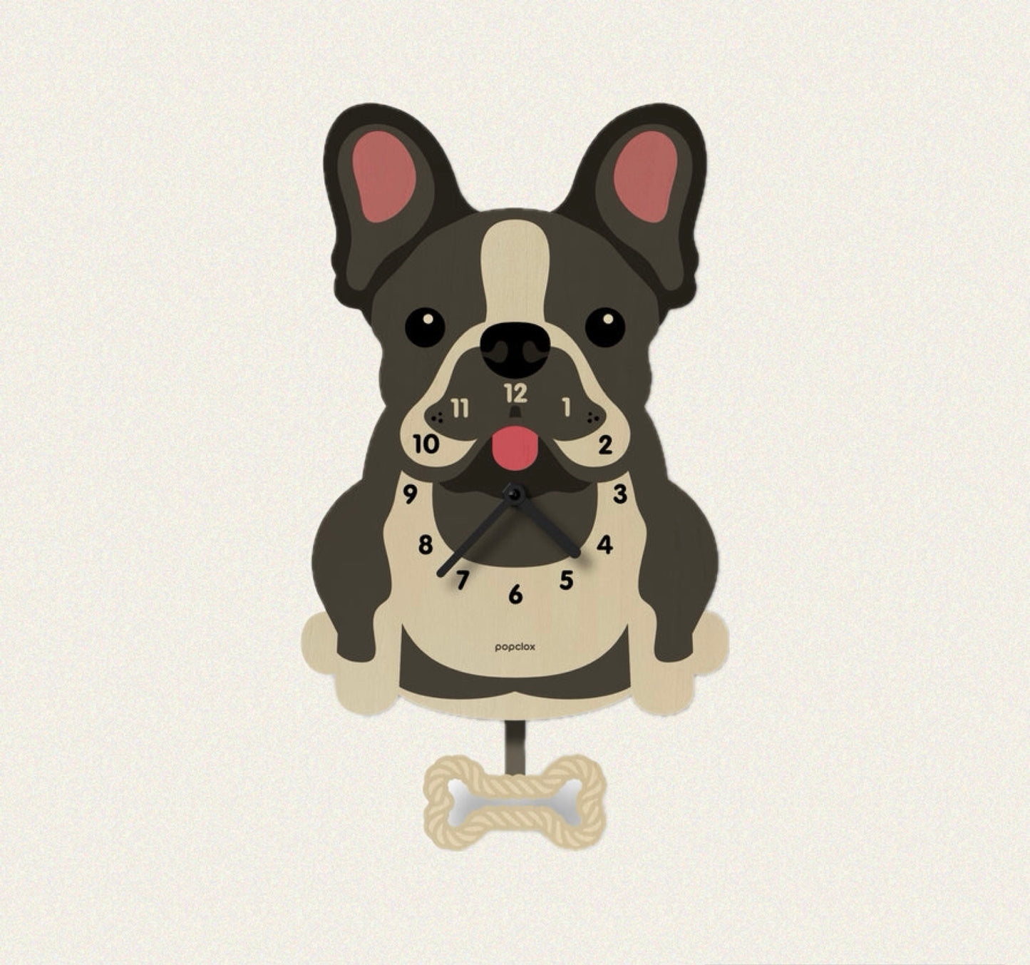 Popclox French Bulldog Pendulum Clock