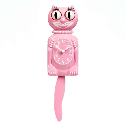 Kit-Cat Klock Pink Satin Miss Kitty-Cat (12.75″ high)