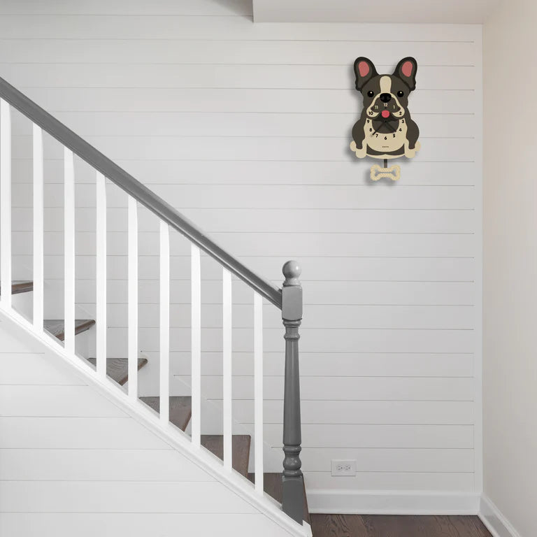 Popclox French Bulldog Pendulum Clock