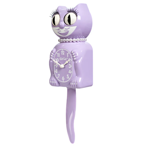 Kit-Cat Klock Pastel Lilac Lady (15.5″ high)