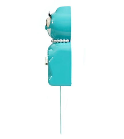Kit-Cat Klock Vibrant Blue Turquoise Lady (15.5″ high)