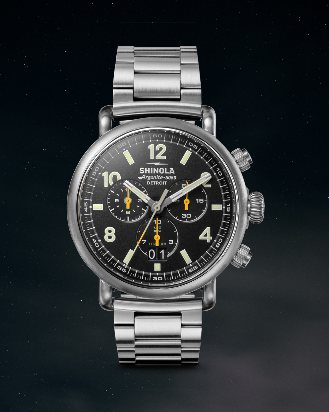 Shinola Runwell Chronograph West Wind Watch Gift Set with Additional Strap