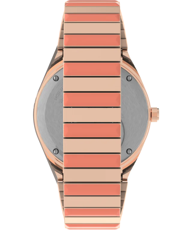 Timex Q Malibu 36mm Stainless Steel Expansion Band Watch Pink and Red