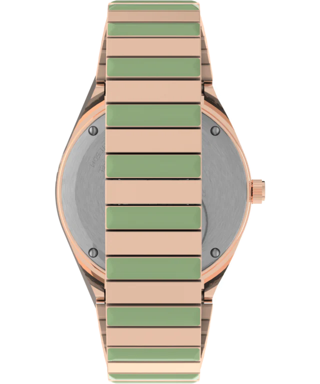 Timex Q Malibu 36mm Stainless Steel Expansion Band Watch Green