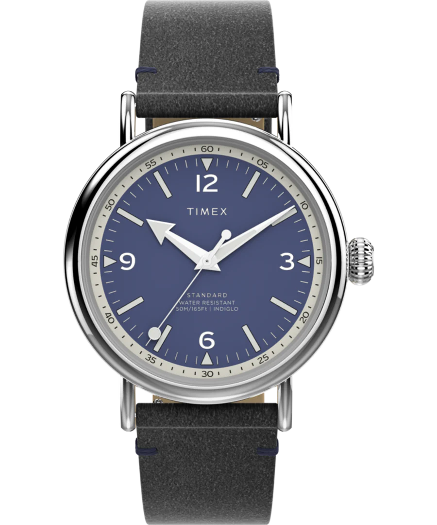 Timex Standard 40mm Eco-Friendly Leather Strap Watch Blue