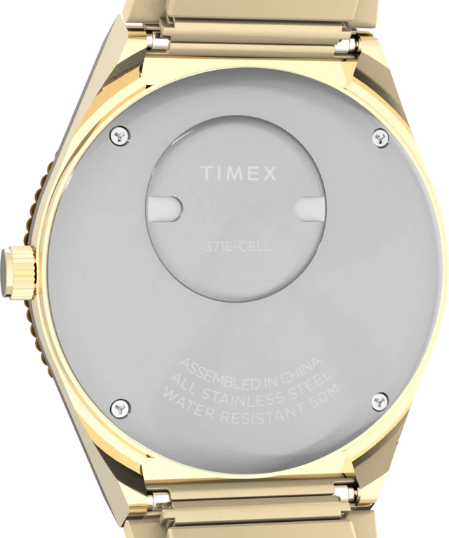 Q Timex® 36mm Stainless Steel Expansion Band Watch