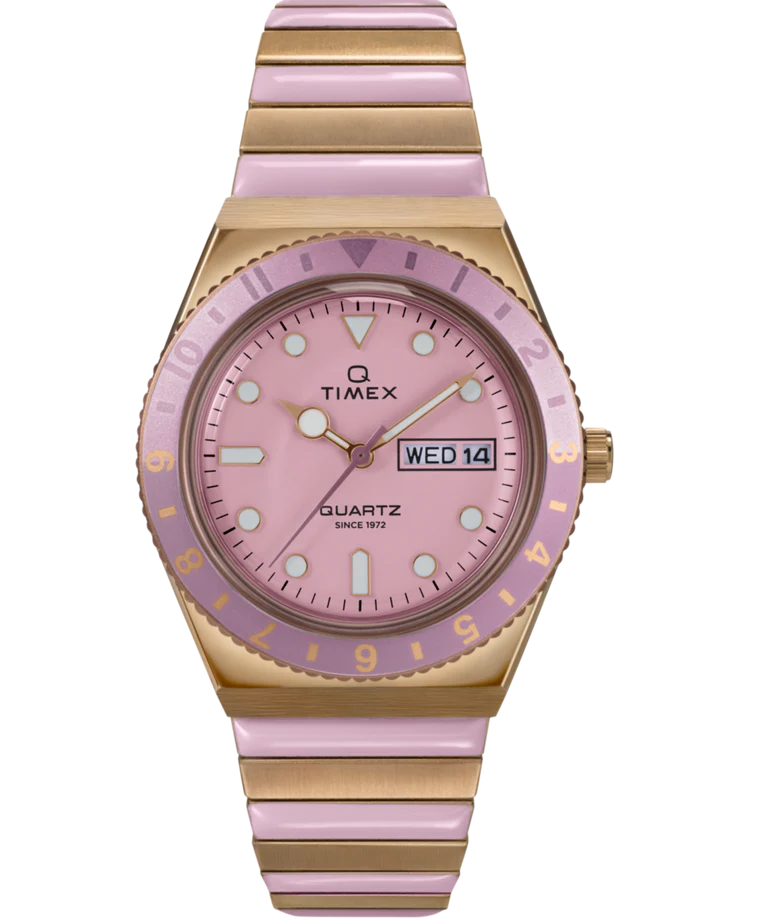 Q Timex® 36mm Stainless Steel Expansion Band Watch