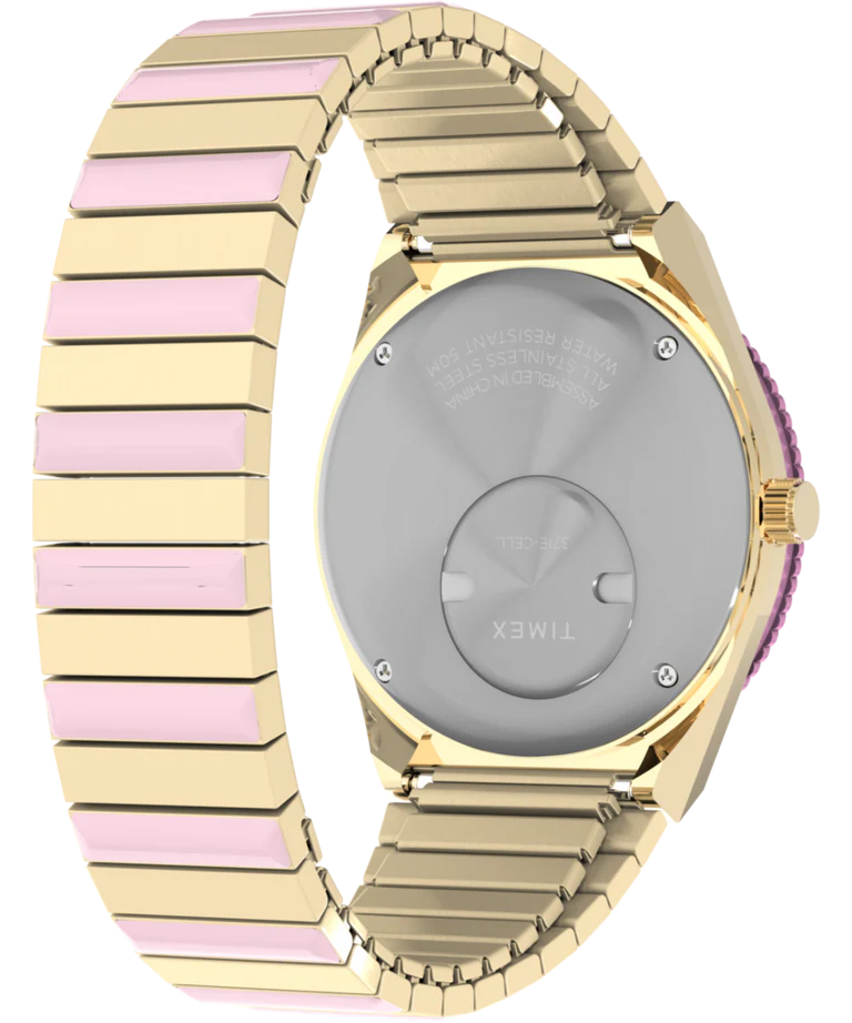 Q Timex® 36mm Stainless Steel Expansion Band Watch