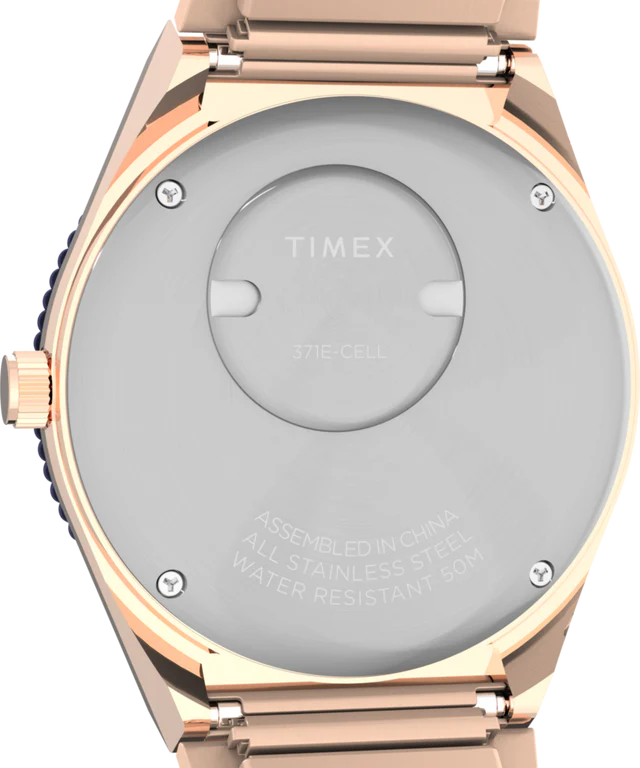 Q Timex® 36mm Stainless Steel Expansion Band Watch