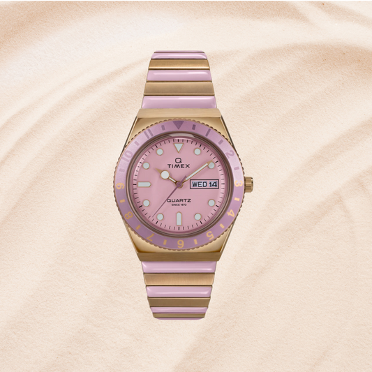 Q Timex® 36mm Stainless Steel Expansion Band Watch