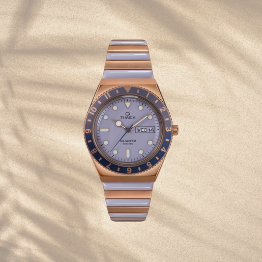 Q Timex® 36mm Stainless Steel Expansion Band Watch