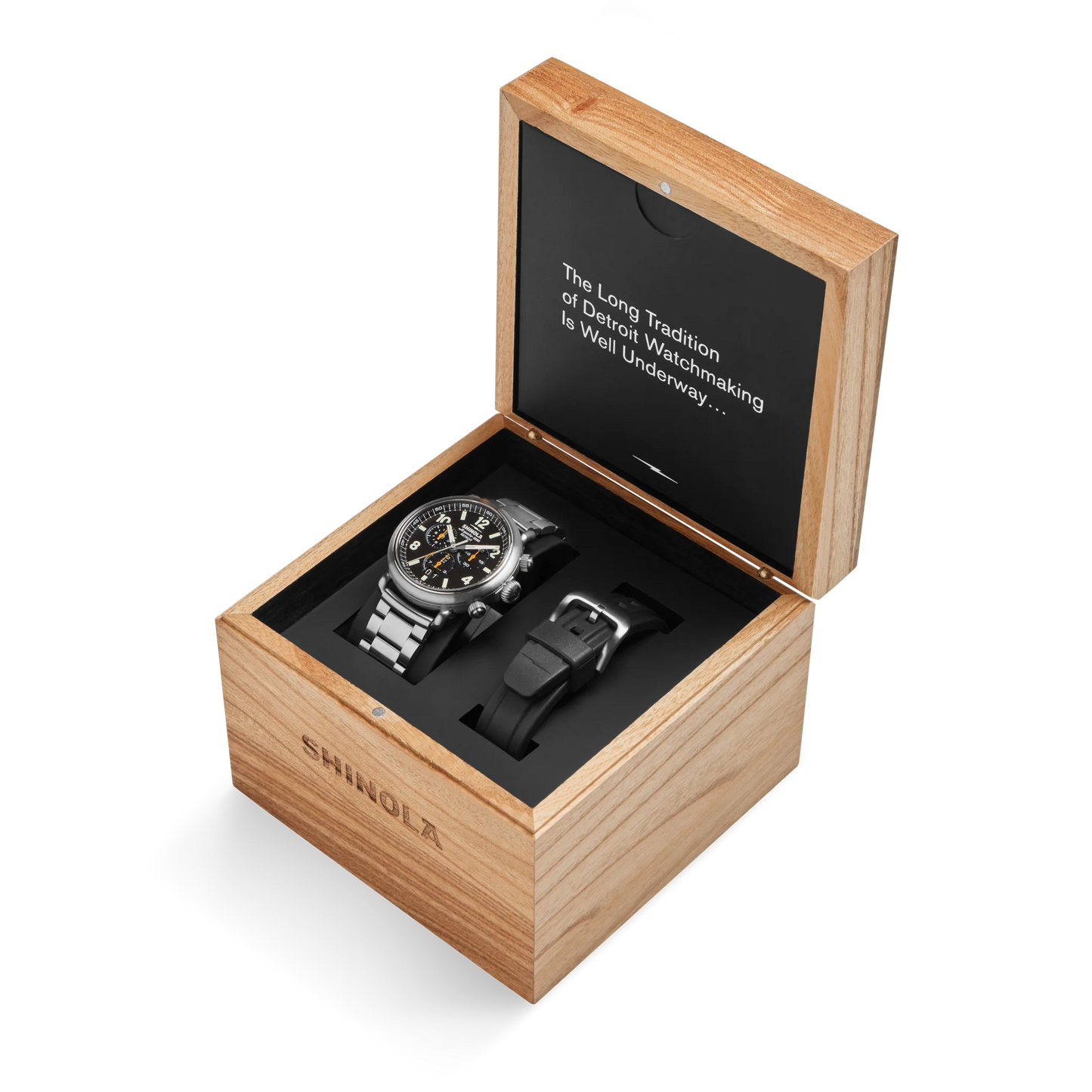 Shinola Runwell Chronograph West Wind Watch Gift Set with Additional Strap