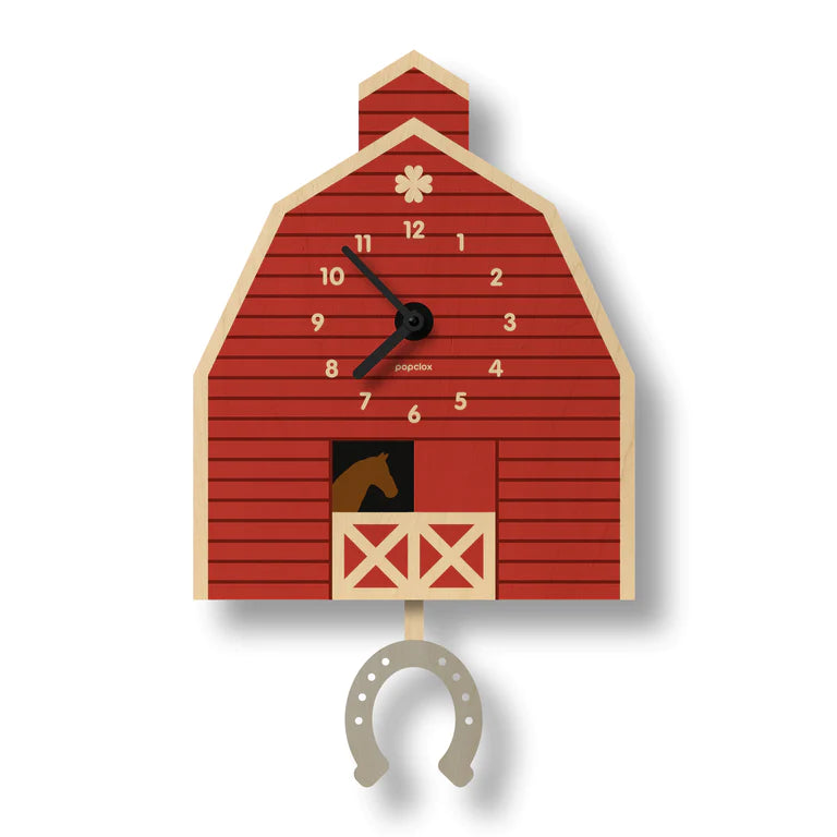 Popclox Horse Barn Pendulum Clock