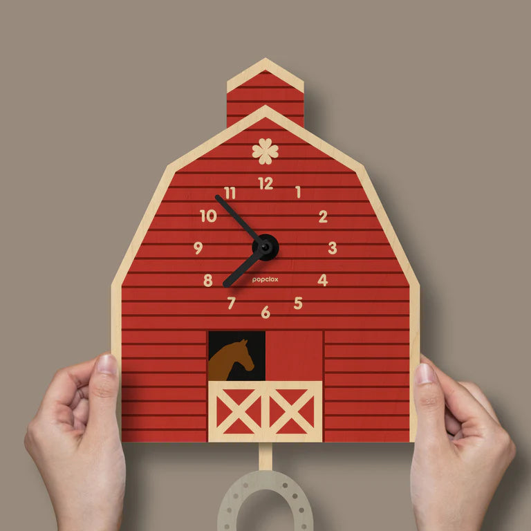 Popclox Horse Barn Pendulum Clock