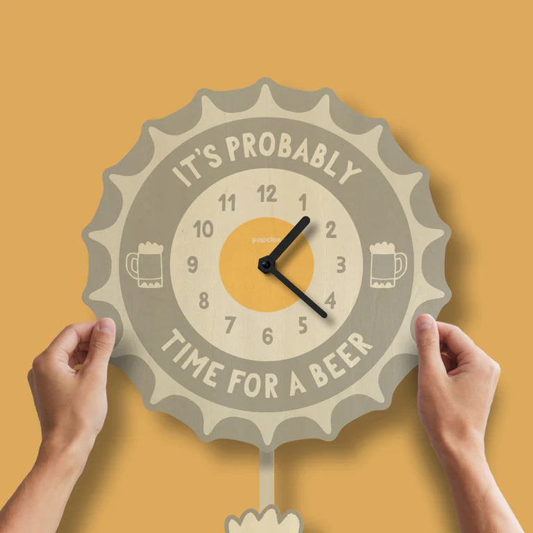 Popclox Beer Time Pendulum Clock
