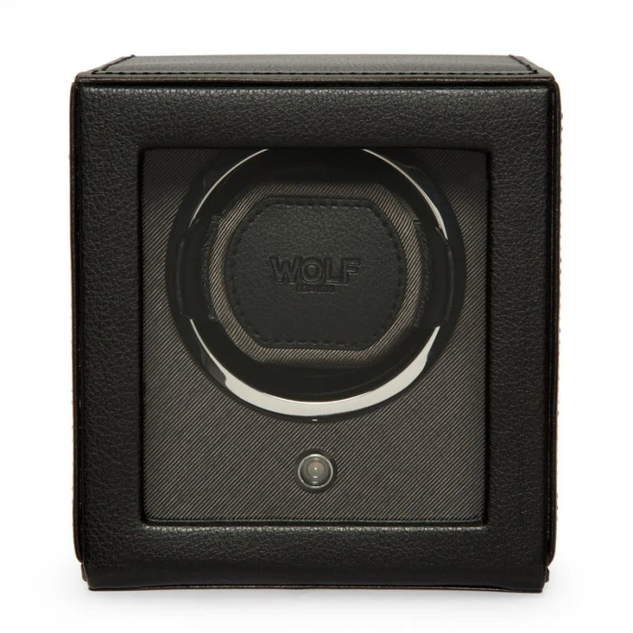 Wolf - Cub Single Watch Winder With Cover | Black | 461103