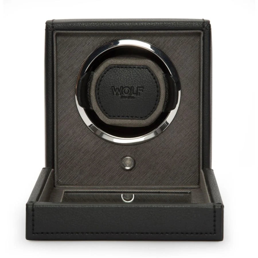 Wolf - Cub Single Watch Winder With Cover | Black | 461103