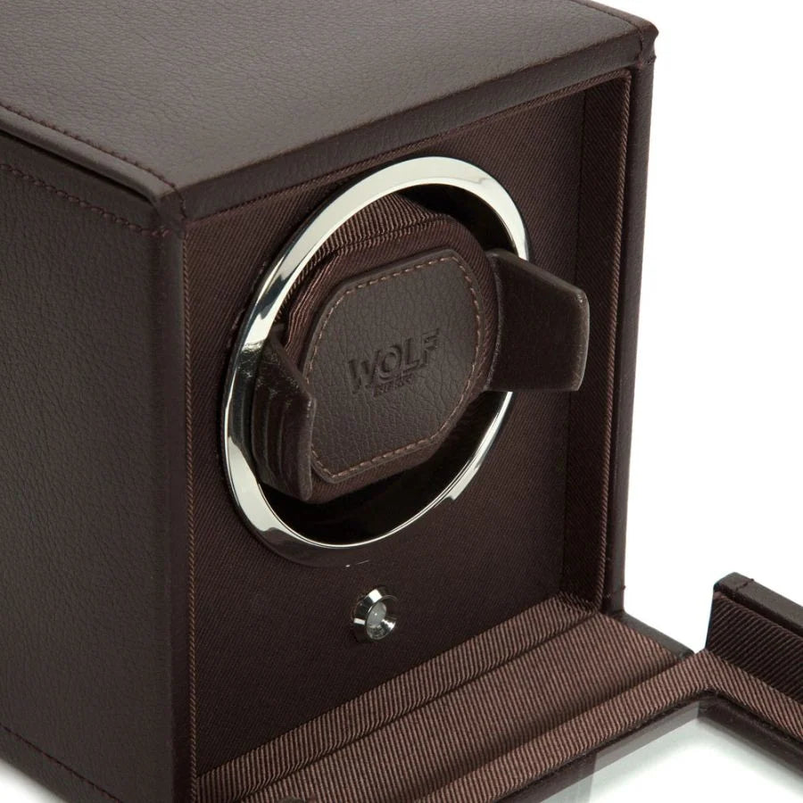 Wolf - Cub Single Watch Winder With Cover | Brown | 461106