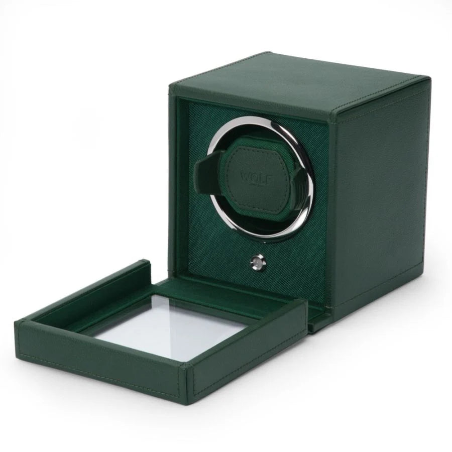 Wolf - Cub Single Watch Winder With Cover | Green| 461141