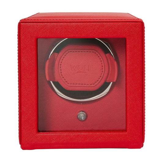 Wolf - Cub Single Watch Winder With Cover | Tutti Frutti Red | 461172