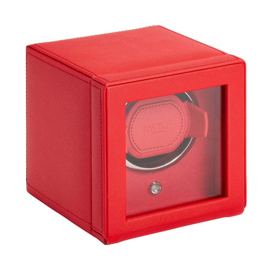 Wolf - Cub Single Watch Winder With Cover | Tutti Frutti Red | 461172