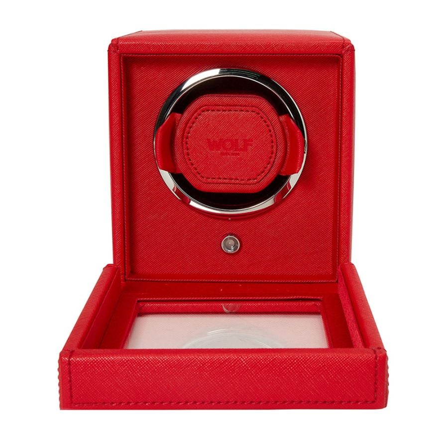 Wolf - Cub Single Watch Winder With Cover | Tutti Frutti Red | 461172