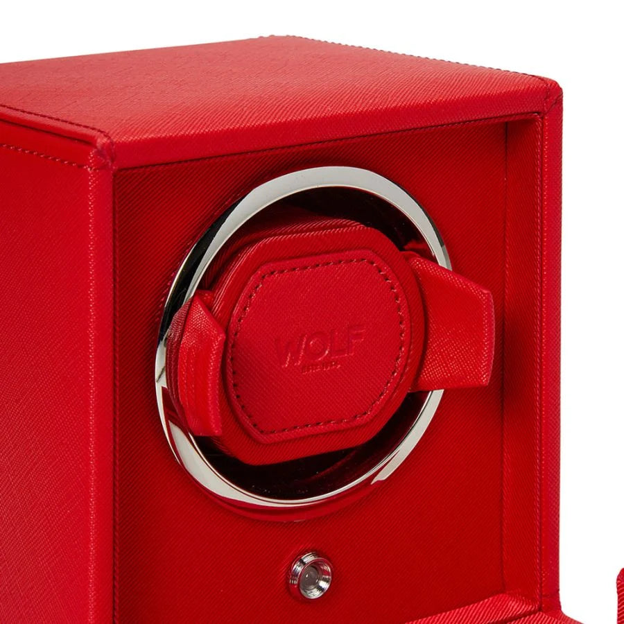 Wolf - Cub Single Watch Winder With Cover | Tutti Frutti Red | 461172
