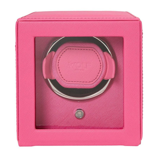 Wolf - Cub Single Watch Winder With Cover | Tutti Frutti Pink | 461190