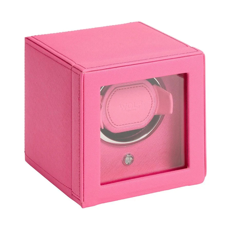 Wolf - Cub Single Watch Winder With Cover | Tutti Frutti Pink | 461190