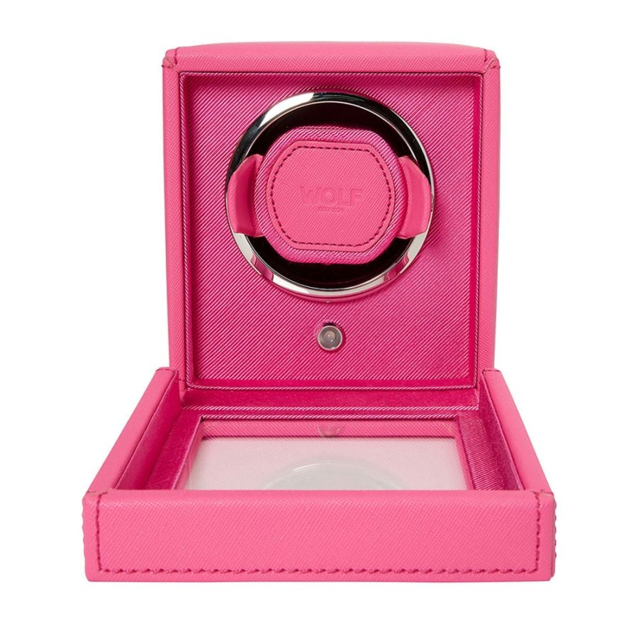 Wolf - Cub Single Watch Winder With Cover | Tutti Frutti Pink | 461190